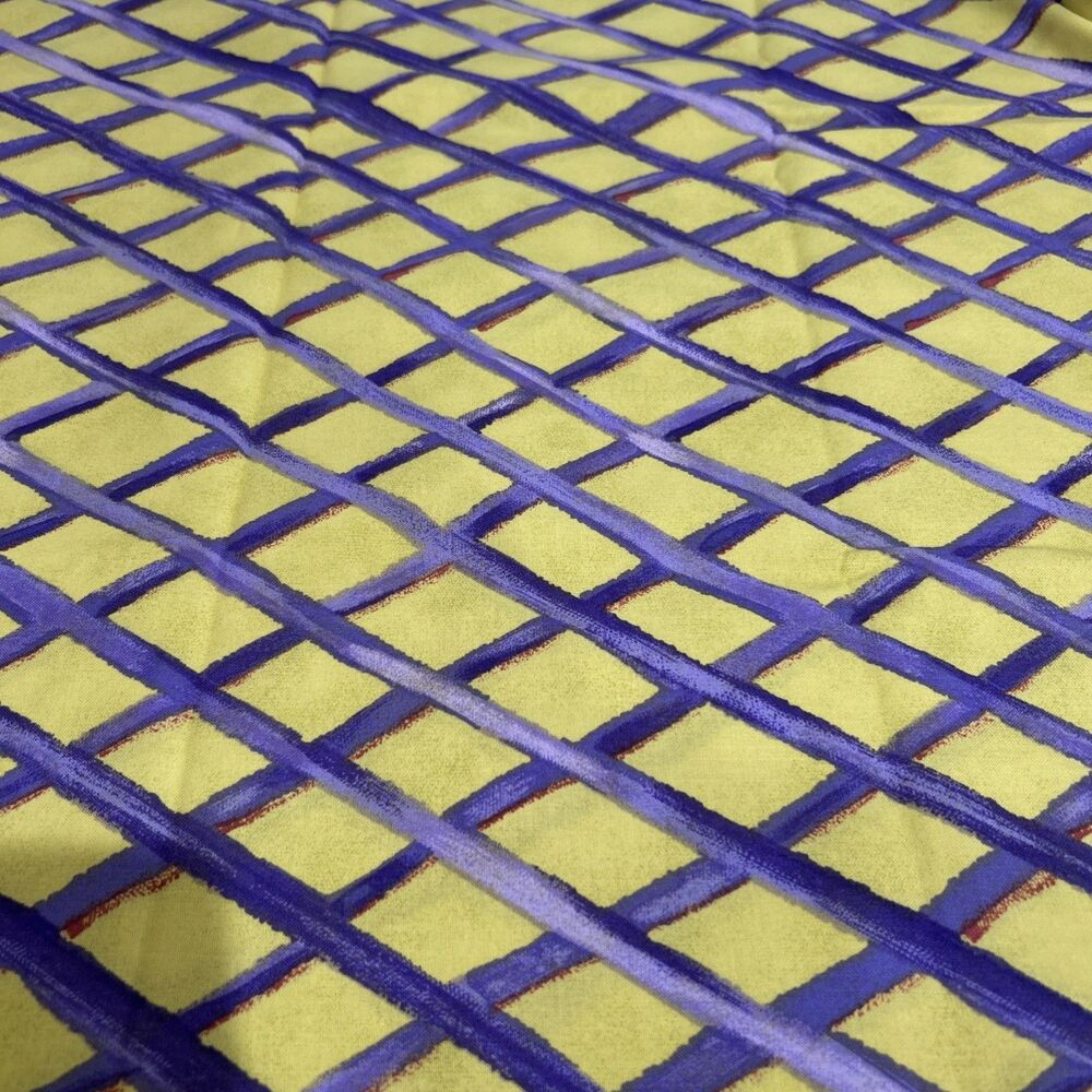 Westminster Fibers Cotton Quilting Fabric Purple Yellow Trellis Print 54" X 42"